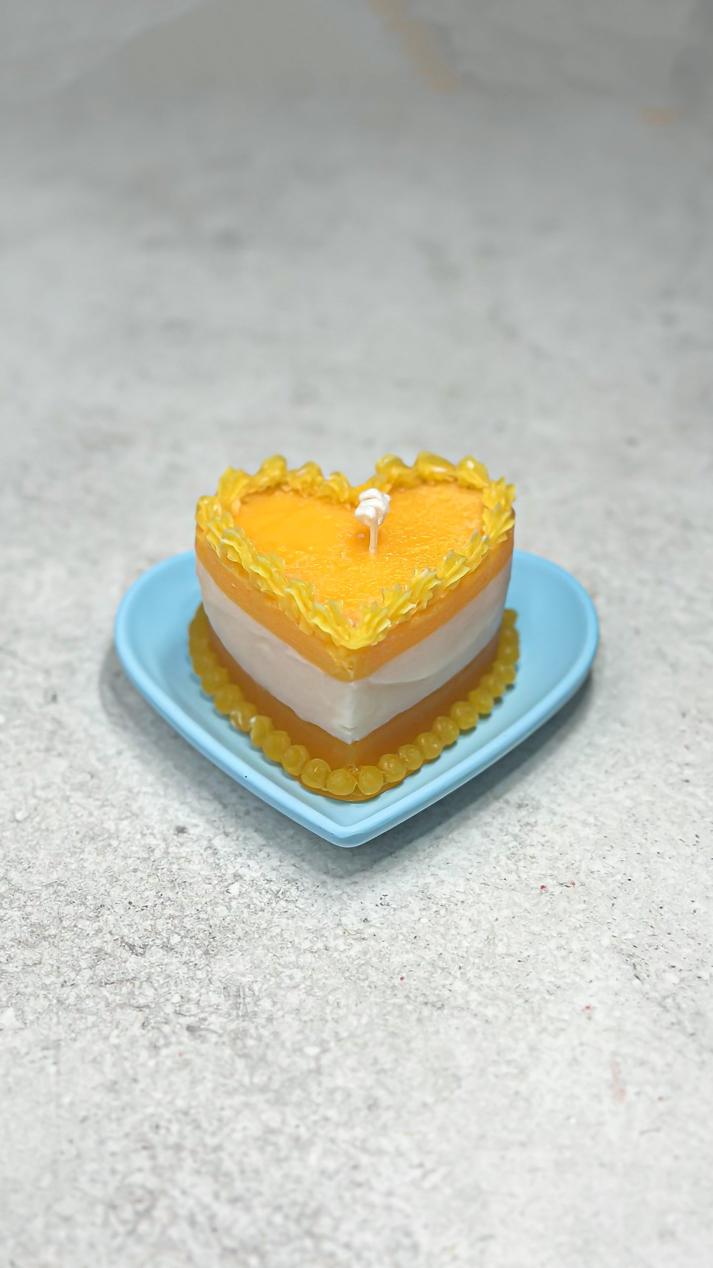 Heart Cake Candle “ MANGO “