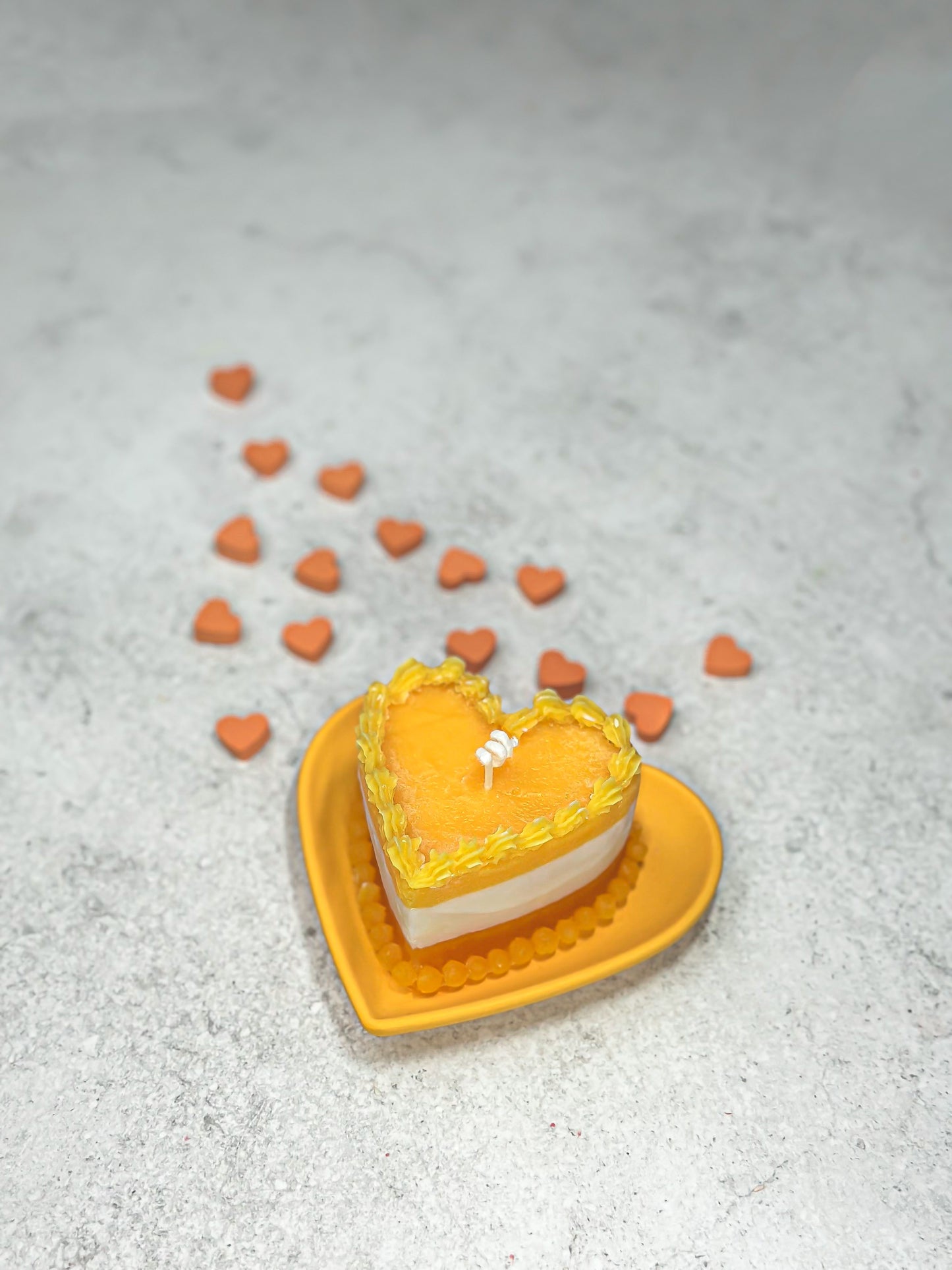 Heart Cake Candle “ MANGO “