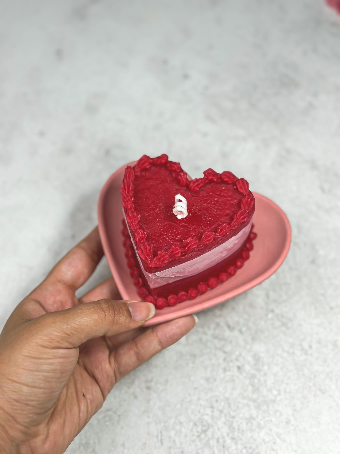 Heart Cake Candle “ RED VELVET “